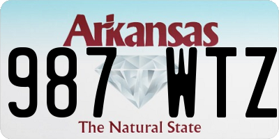AR license plate 987WTZ