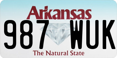 AR license plate 987WUK