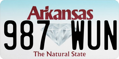 AR license plate 987WUN