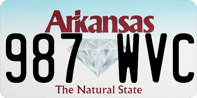 AR license plate 987WVC