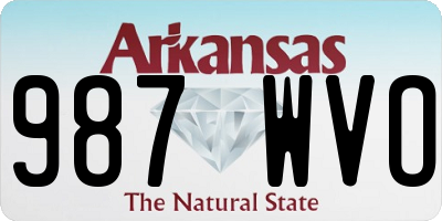 AR license plate 987WVO