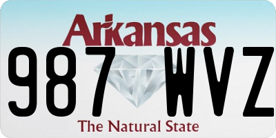 AR license plate 987WVZ