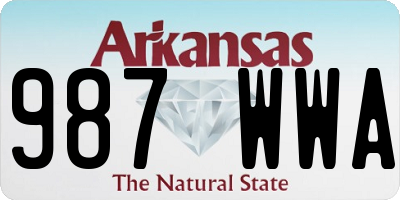 AR license plate 987WWA