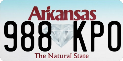 AR license plate 988KPO