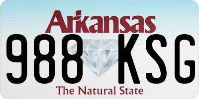 AR license plate 988KSG