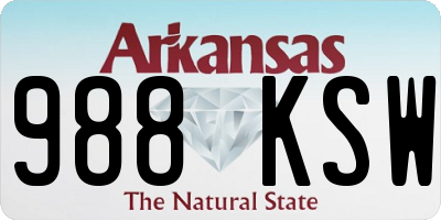 AR license plate 988KSW