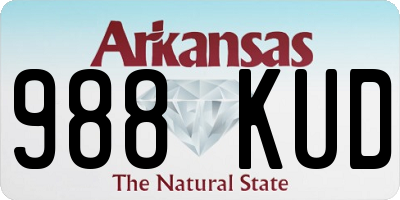 AR license plate 988KUD