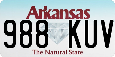 AR license plate 988KUV