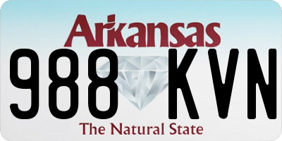 AR license plate 988KVN