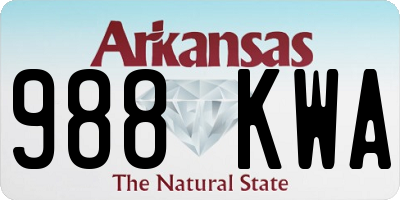 AR license plate 988KWA