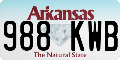 AR license plate 988KWB