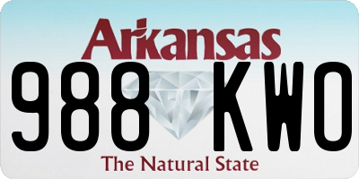 AR license plate 988KWO