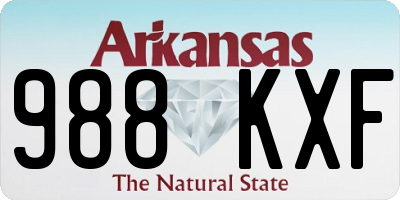 AR license plate 988KXF