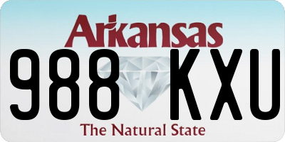 AR license plate 988KXU