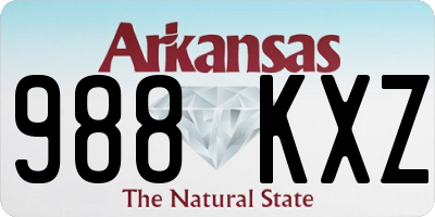 AR license plate 988KXZ