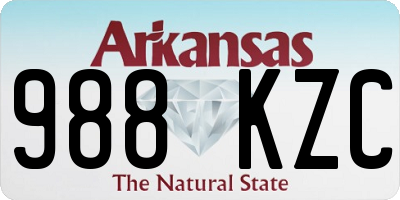 AR license plate 988KZC