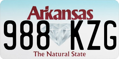AR license plate 988KZG