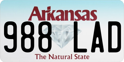 AR license plate 988LAD