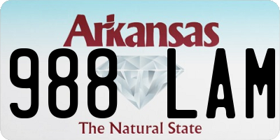 AR license plate 988LAM