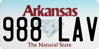 AR license plate 988LAV