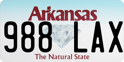 AR license plate 988LAX
