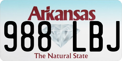 AR license plate 988LBJ