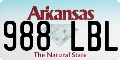 AR license plate 988LBL
