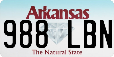 AR license plate 988LBN