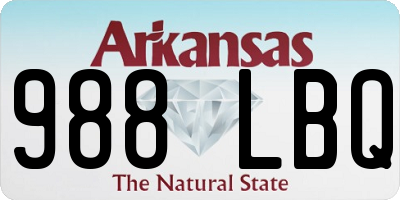AR license plate 988LBQ