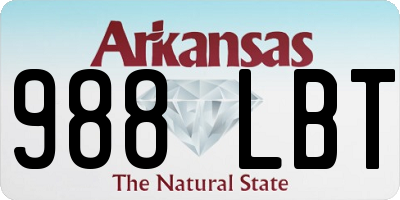 AR license plate 988LBT
