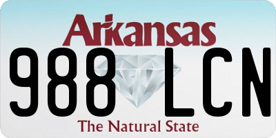 AR license plate 988LCN