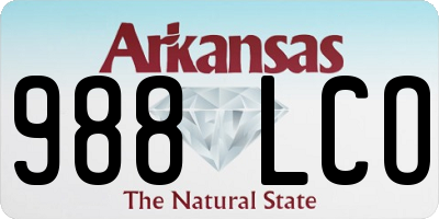 AR license plate 988LCO