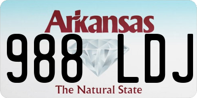 AR license plate 988LDJ
