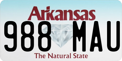 AR license plate 988MAU