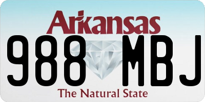 AR license plate 988MBJ