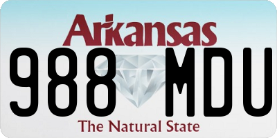 AR license plate 988MDU
