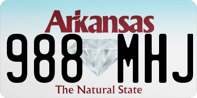 AR license plate 988MHJ