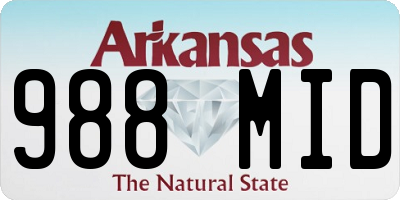 AR license plate 988MID