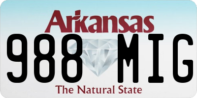 AR license plate 988MIG