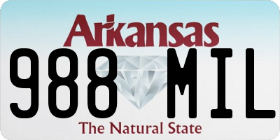 AR license plate 988MIL