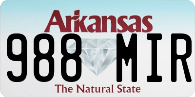 AR license plate 988MIR