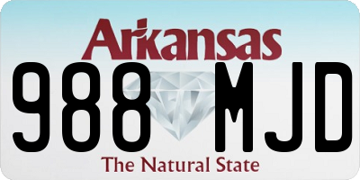 AR license plate 988MJD