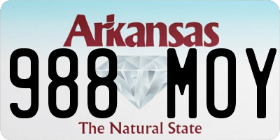 AR license plate 988MOY