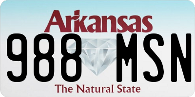 AR license plate 988MSN