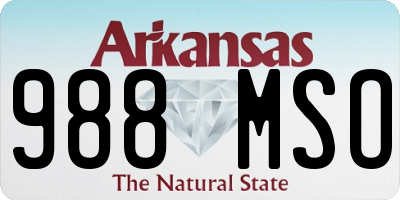 AR license plate 988MSO