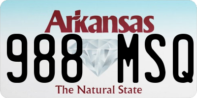 AR license plate 988MSQ