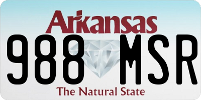 AR license plate 988MSR