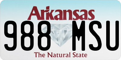 AR license plate 988MSU