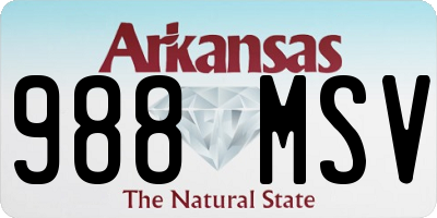 AR license plate 988MSV