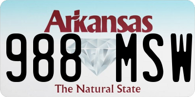 AR license plate 988MSW